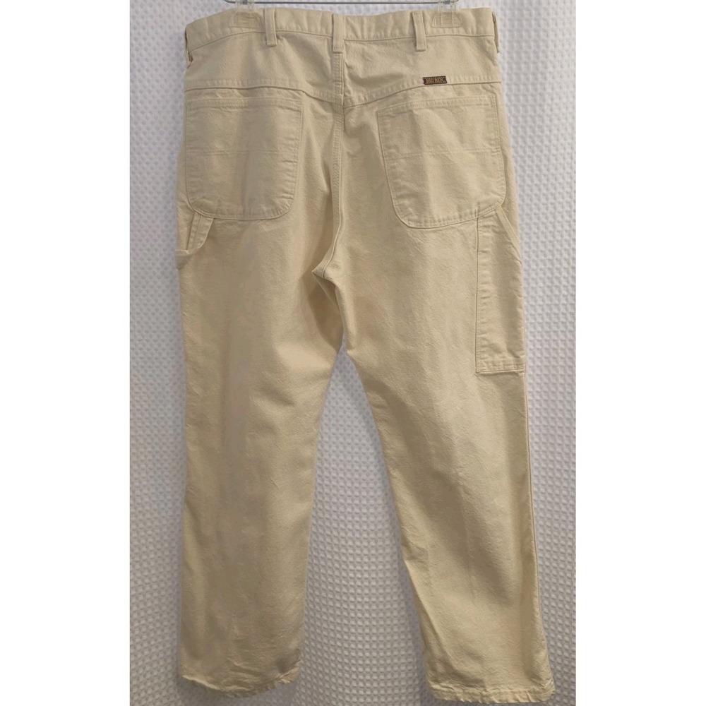 Big Ben by Wrangler Pants Mens 36/30 White Carpenter Painter Hammer Loop Jeans - Picture 5 of 9